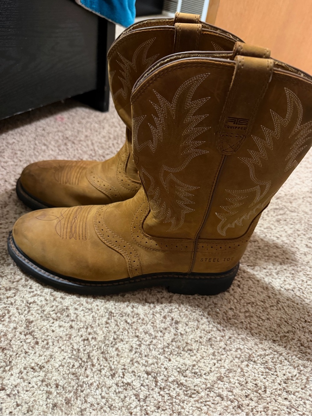 Ariat Tan Steel Toe Cowboy Boots